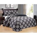 Duck River Duck River KENNELLY 13298D=1 Bedspread Set For Bedding - Medallion Paisley - 3 Piece Set - Fits Full & Queen - Black KENNELLY 13298D=1